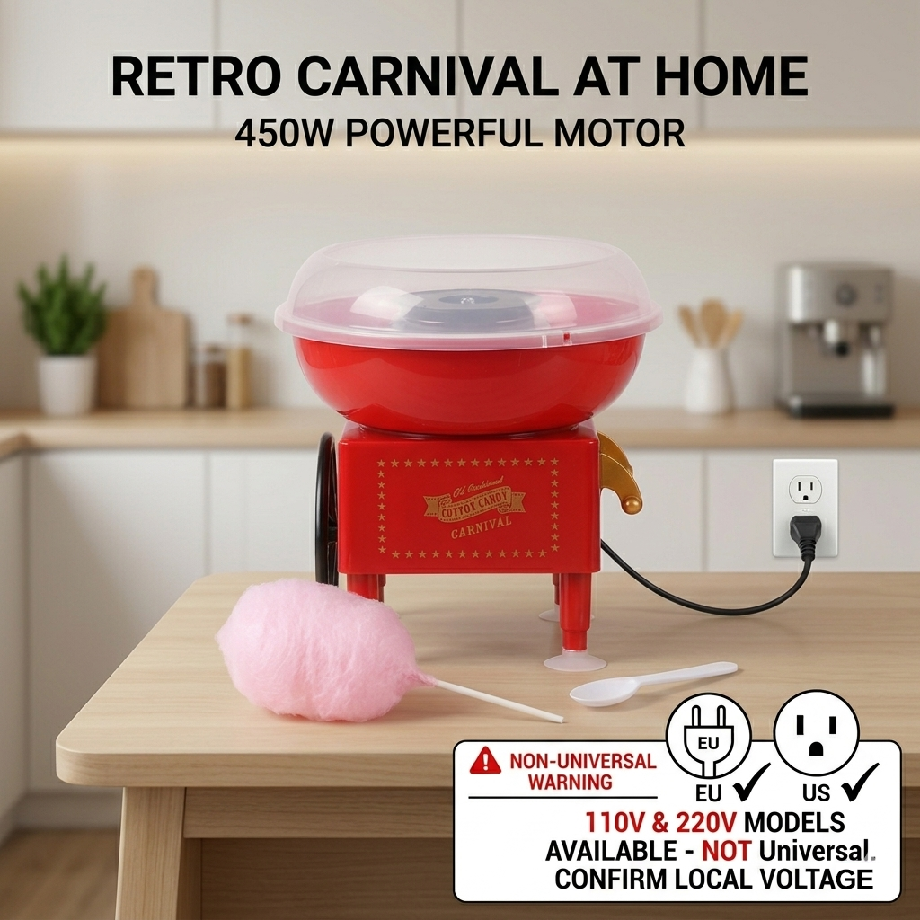 Candy Floss Machine - 450W Mini Cotton Candy Maker for