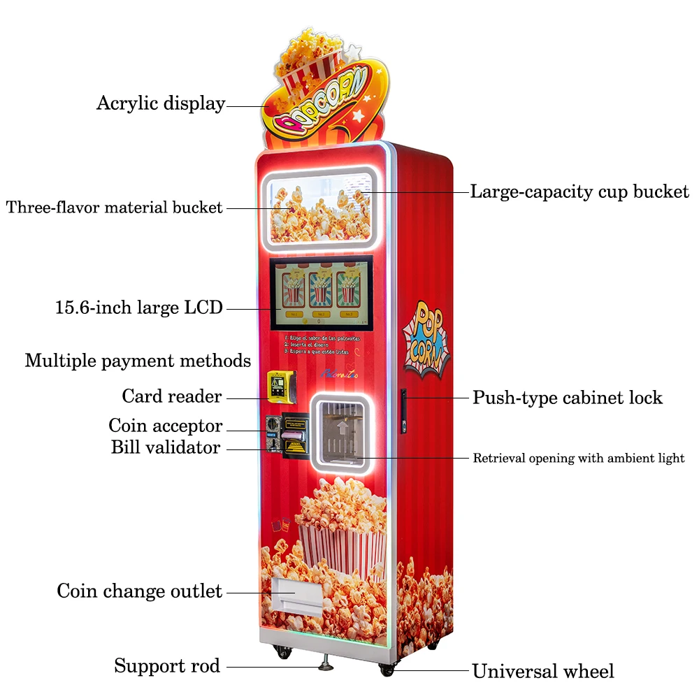 Best Seller 3 Flavoured Fully  - Popcorn Vending Machine 리뷰 및 가격